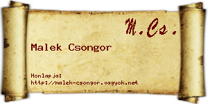 Malek Csongor névjegykártya